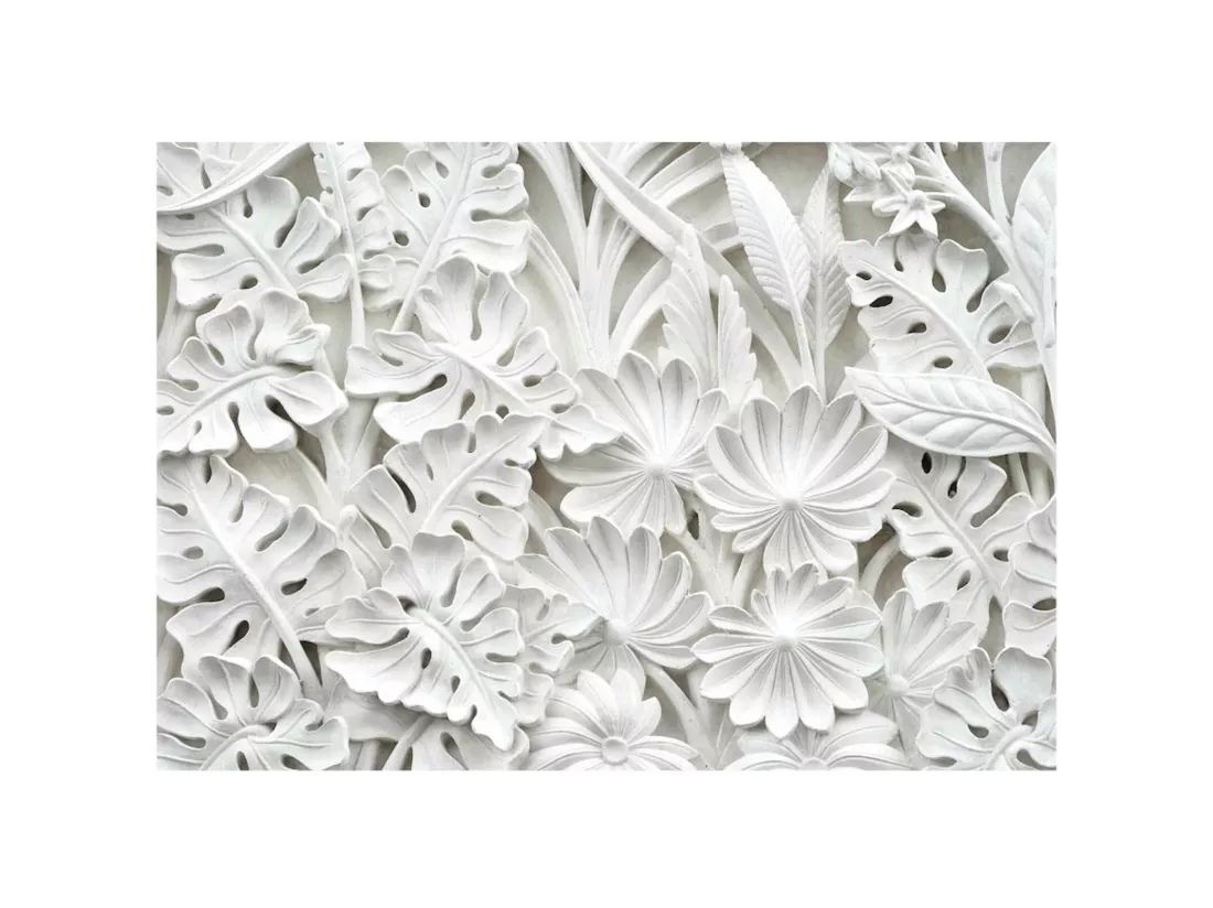 Papier peint adhésif Jardin blanc d'albâtre - 441 x 315 cm