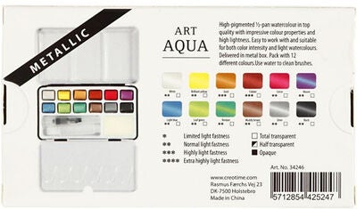 Pigment Art Proff Aqua Akvarellfarger 12 Farger
