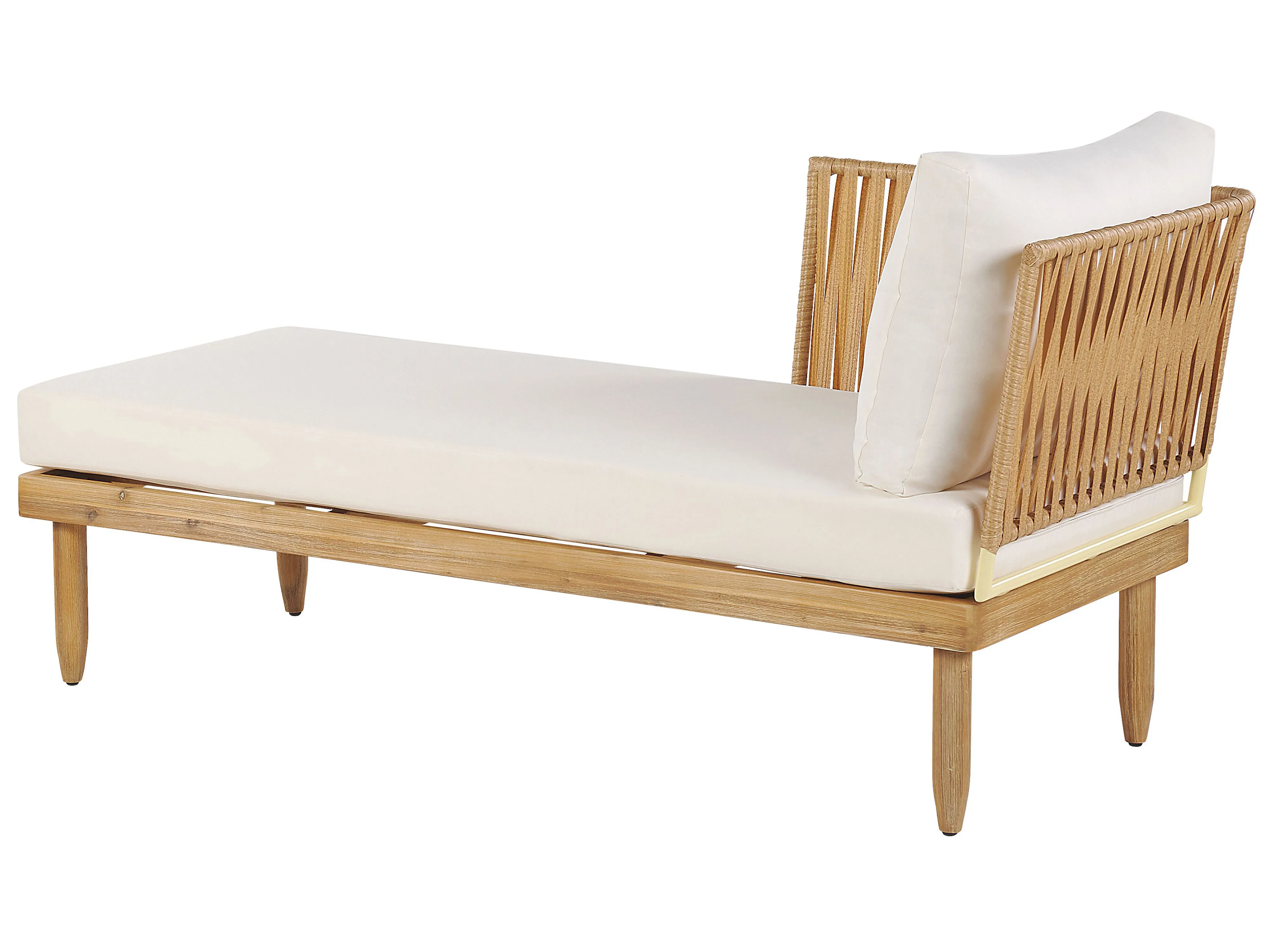 Loungeset met tafel 4-zits CREMONA rechtszijdig Acaciahout Gebroken wit