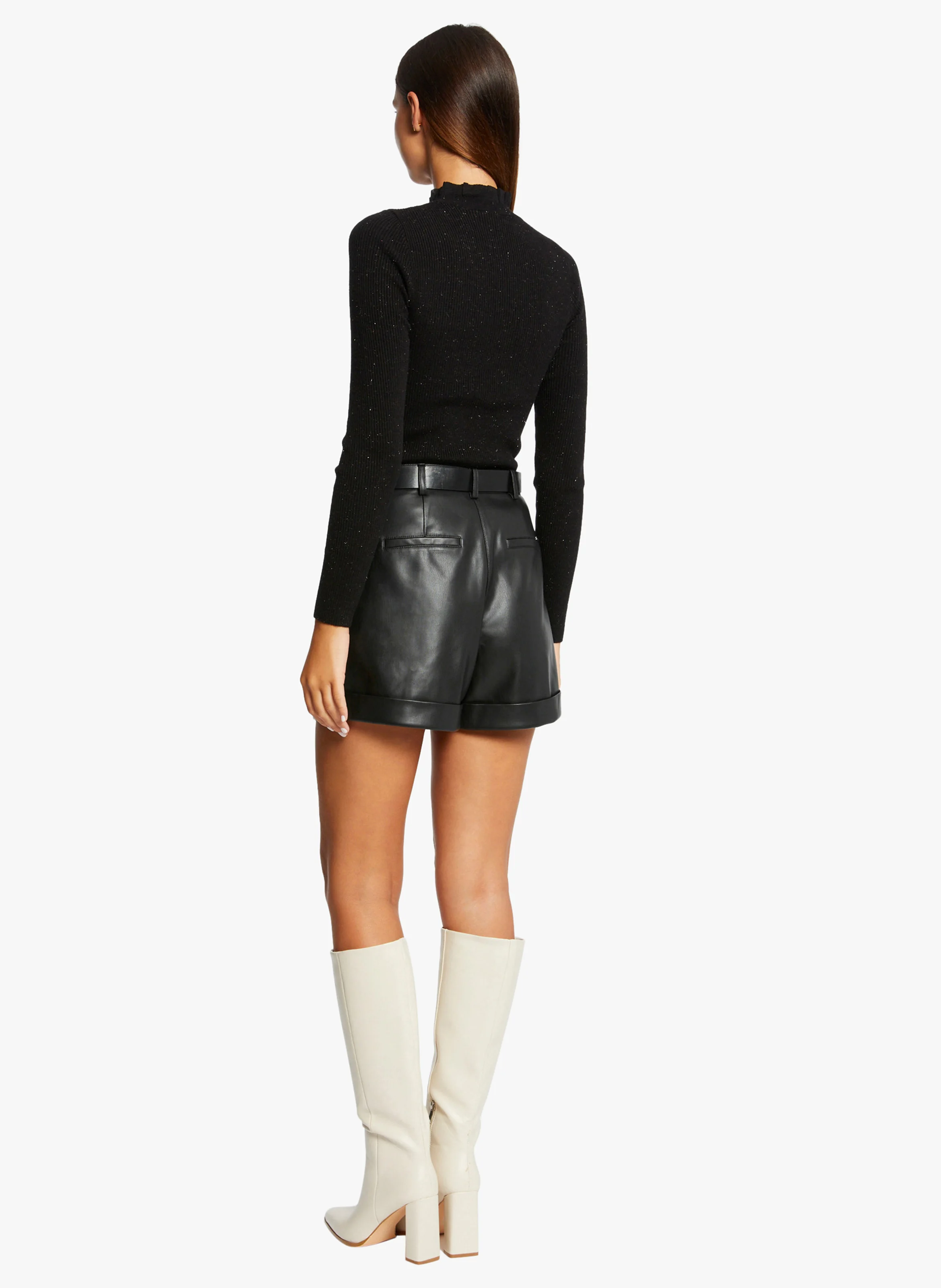 MGLOSS - Pull moulant col montant | Noir