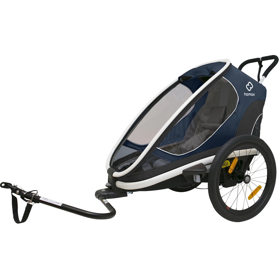 hamax Kinderfahrradanhänger Outback ONE mit Rückenlehnenverstellung Navy Blue 2022