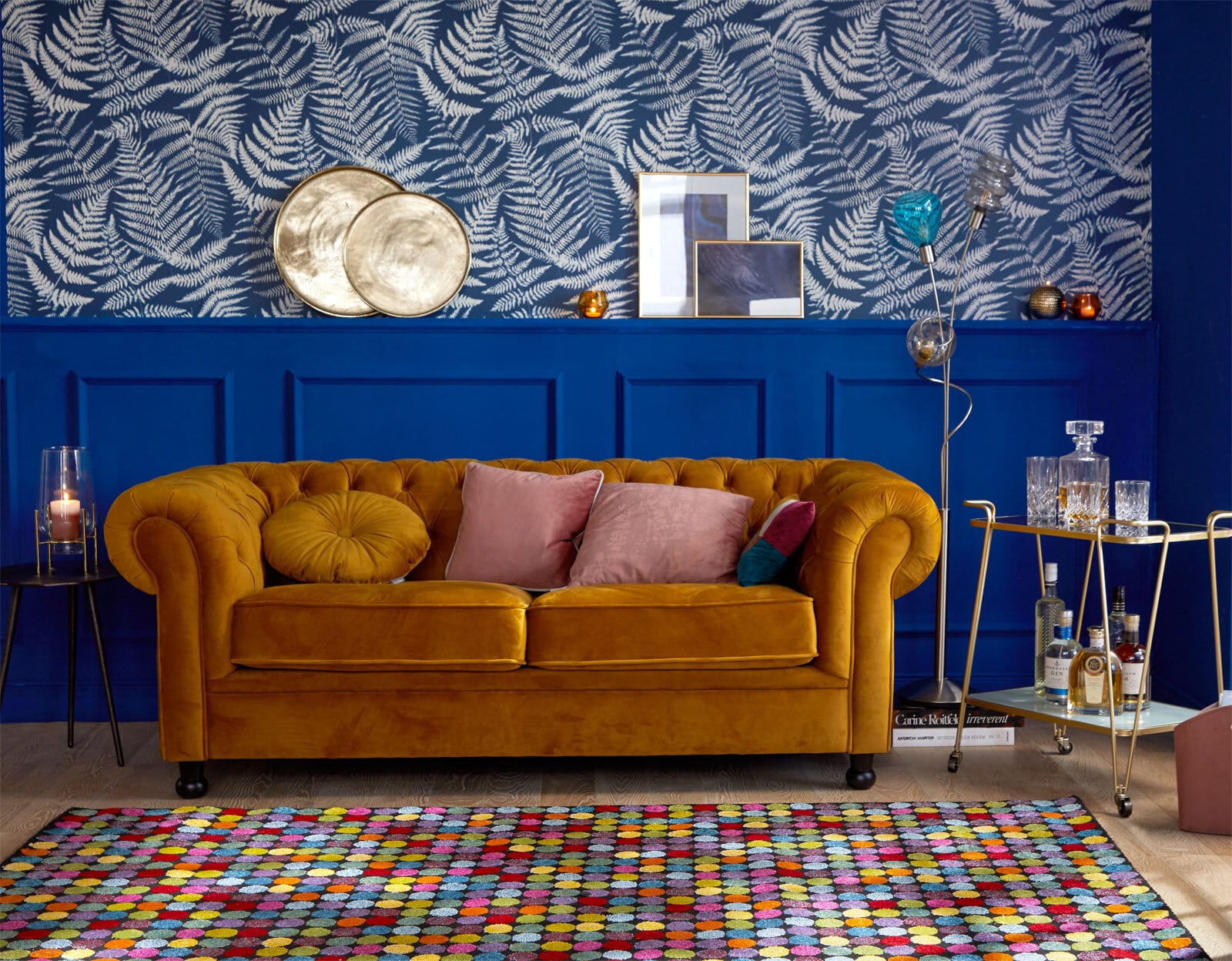 Sofa 3-Sitzer LONDON Stoffbezug dunkelgelb