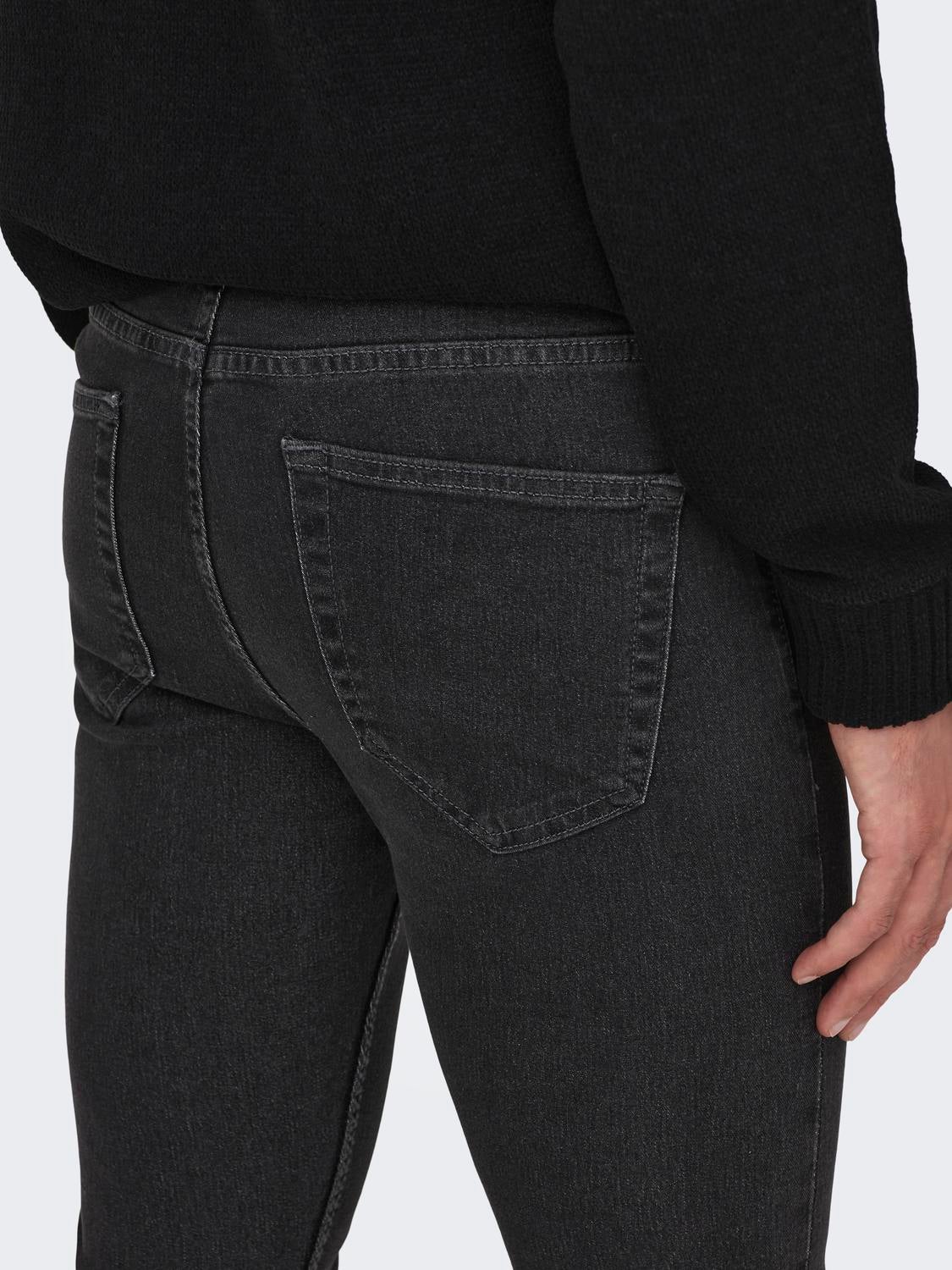 ONSFLY Mittlere Taille Spray on Fit Jeans Grey Denim