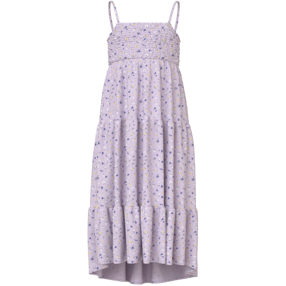 Køb Name It Lavender Fog Small Floral Nkfvinaya Strop Maxi Kjole