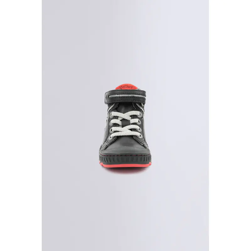 KICK TEEN NOIR ROUGE SNEAKERS HAUTES Cuir Garçon