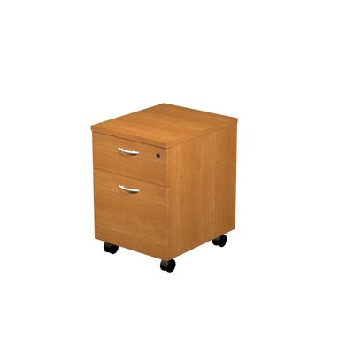Caisson mobile Trend - L41,8xP52xH59,5 cm - monté - 2 tiroirs dont 1 DS - imitation noyer clair