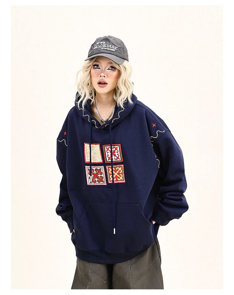 Iduna - Oversized hoodie met trekkoord en print