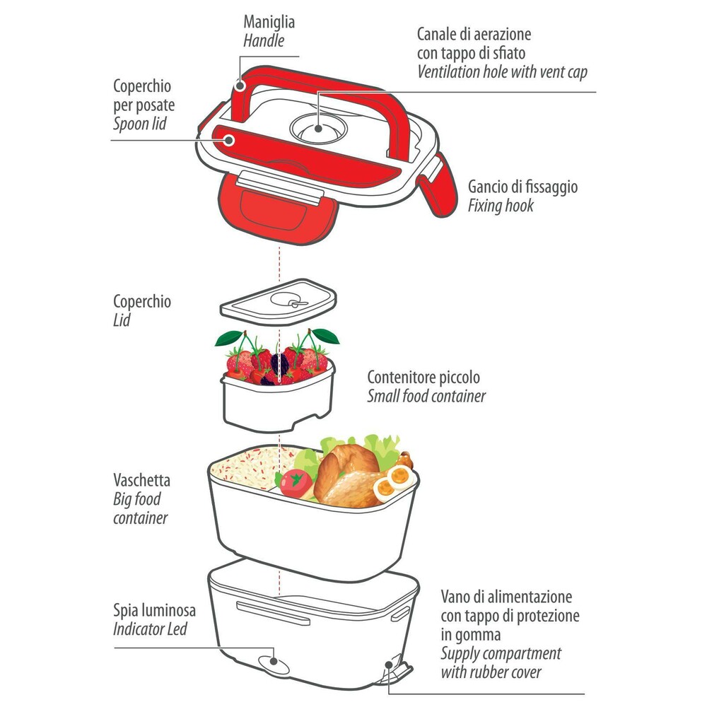 Lampa 12/24 volt elektrische luchbox met warmhouder