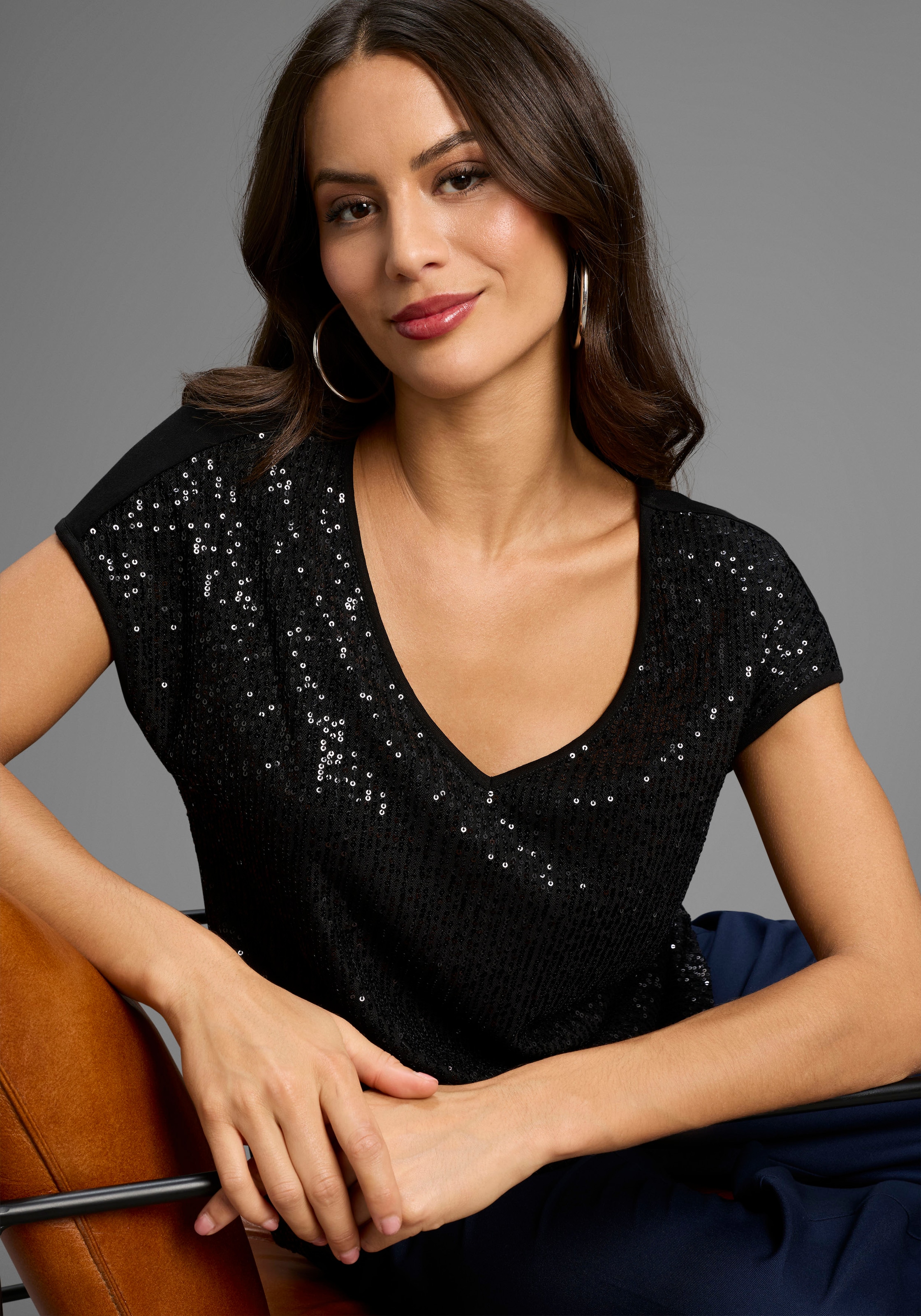 Laura Scott T-Shirt , mit glänzenden Pailletten - NEUE KOLLEKTION