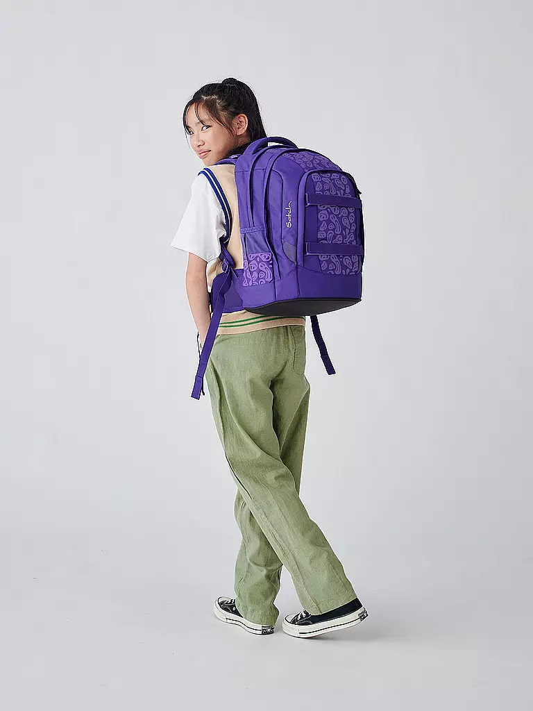 SATCH Schulrucksack Satch Pack Bright Faces lila
