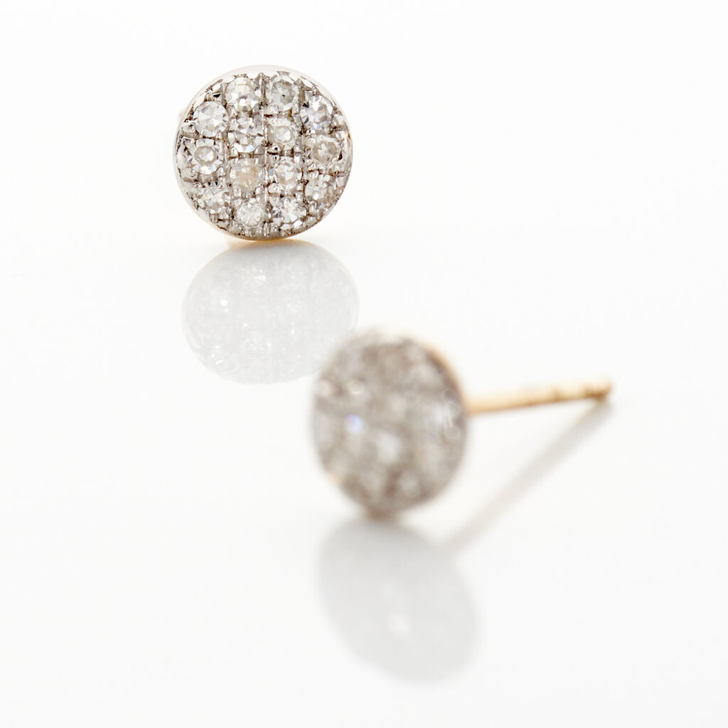 Boucles D'oreilles Puces Teani Or Jaune Diamant