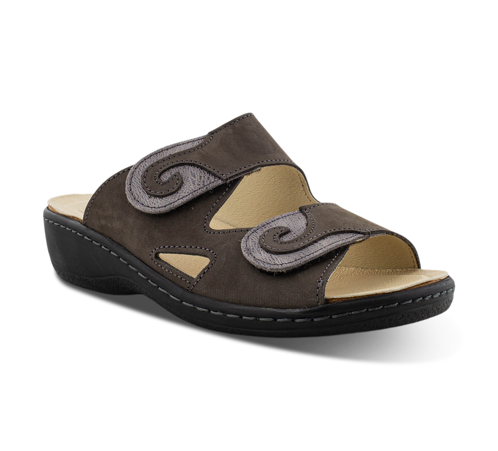 Belvida Offene Hausschuhe beige/taupegrau