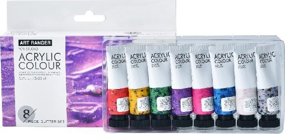 Akrylmaling Sæt - Glimmer - Art Ranger - 8X22 ML