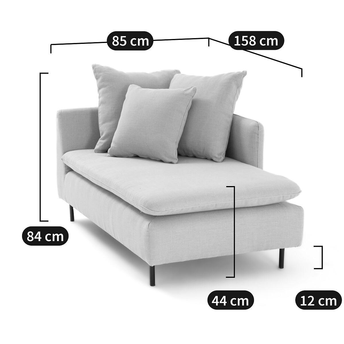 LA REDOUTE INTERIORS<br>Omvormbare Cadeira longa linho/viscose L158 cm, Ivete