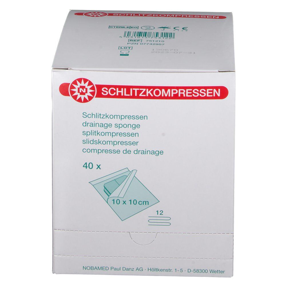 Nobamed® Schlitzkompressen 12 fach 10 x 10 cm steril