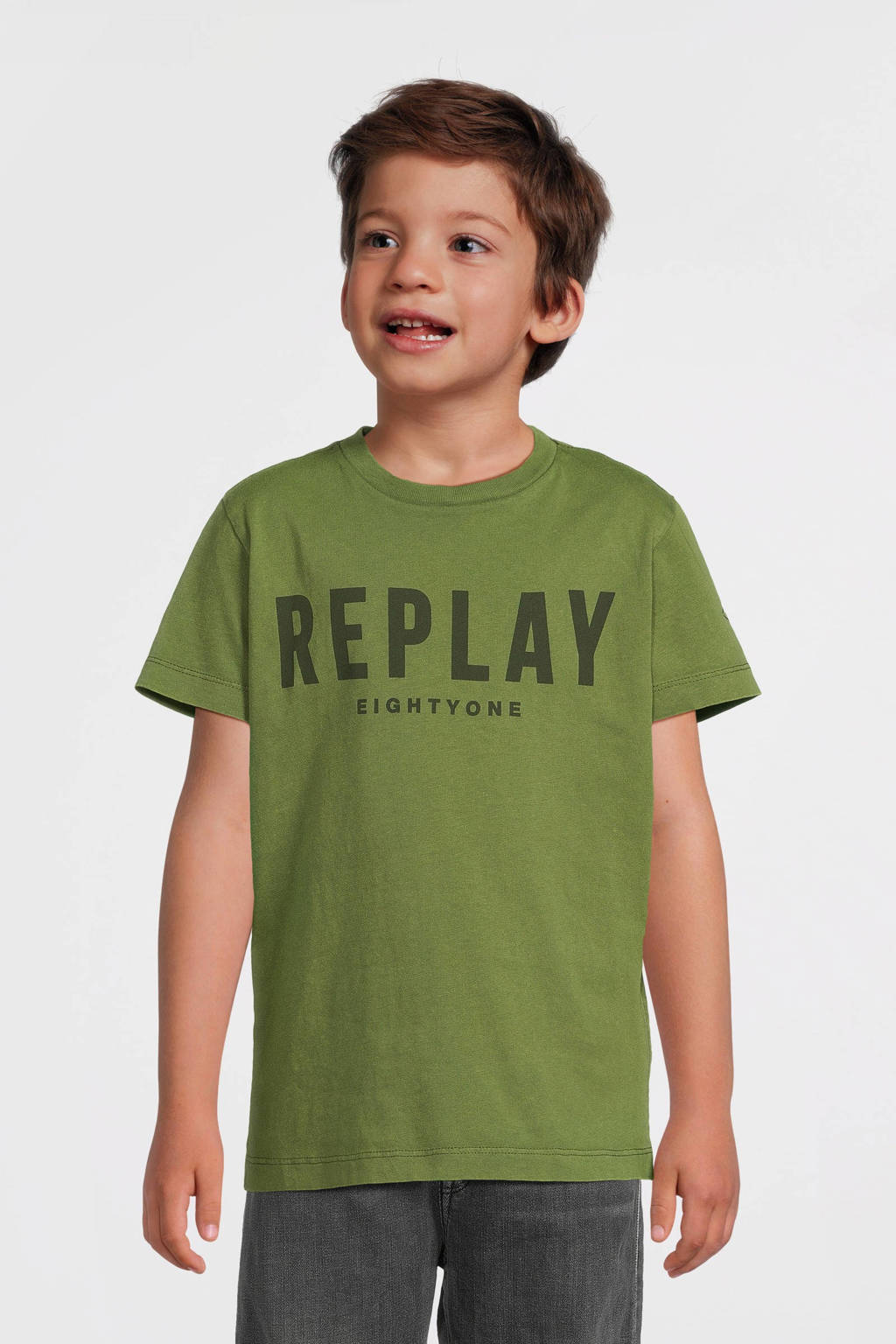 REPLAY T-shirt met tekst