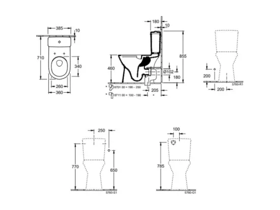 WC à poser PMR sans bride VILLEROY ET BOCH O.novo avec abattant + nettoyant