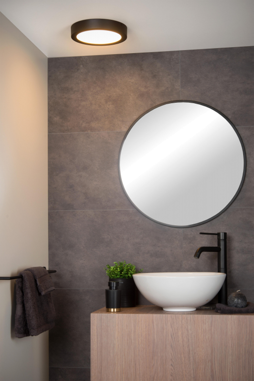 Lucide Brice Ø24 plafondlamp LED badkamer IP44 wit