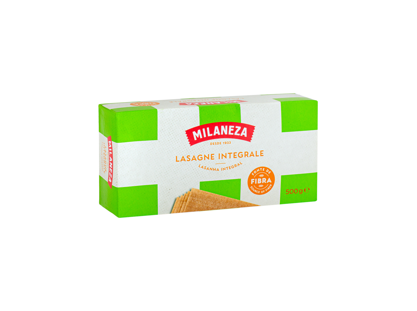 MASSA MILANEZA LASANHA INTEGRAL 500G