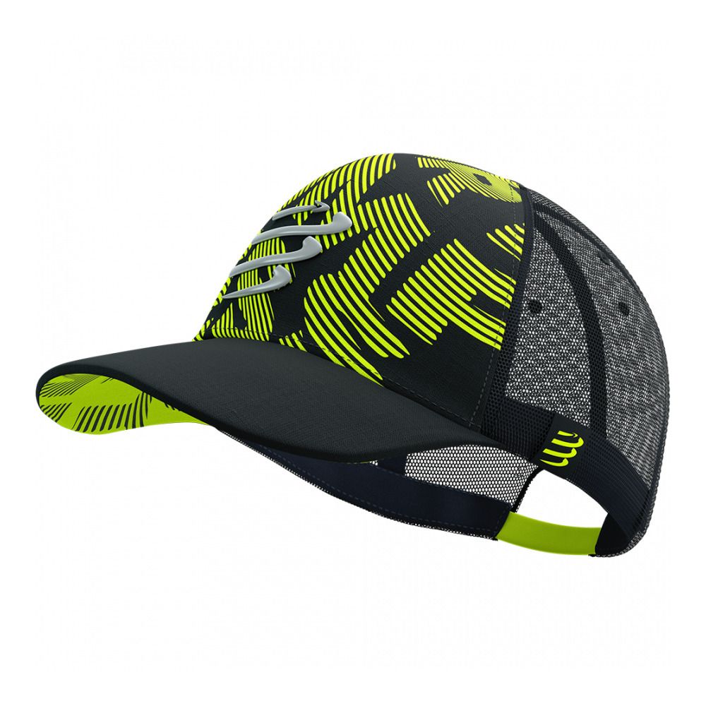 Compressport TRUCKER FLASH - Casquette black/fluo yellow