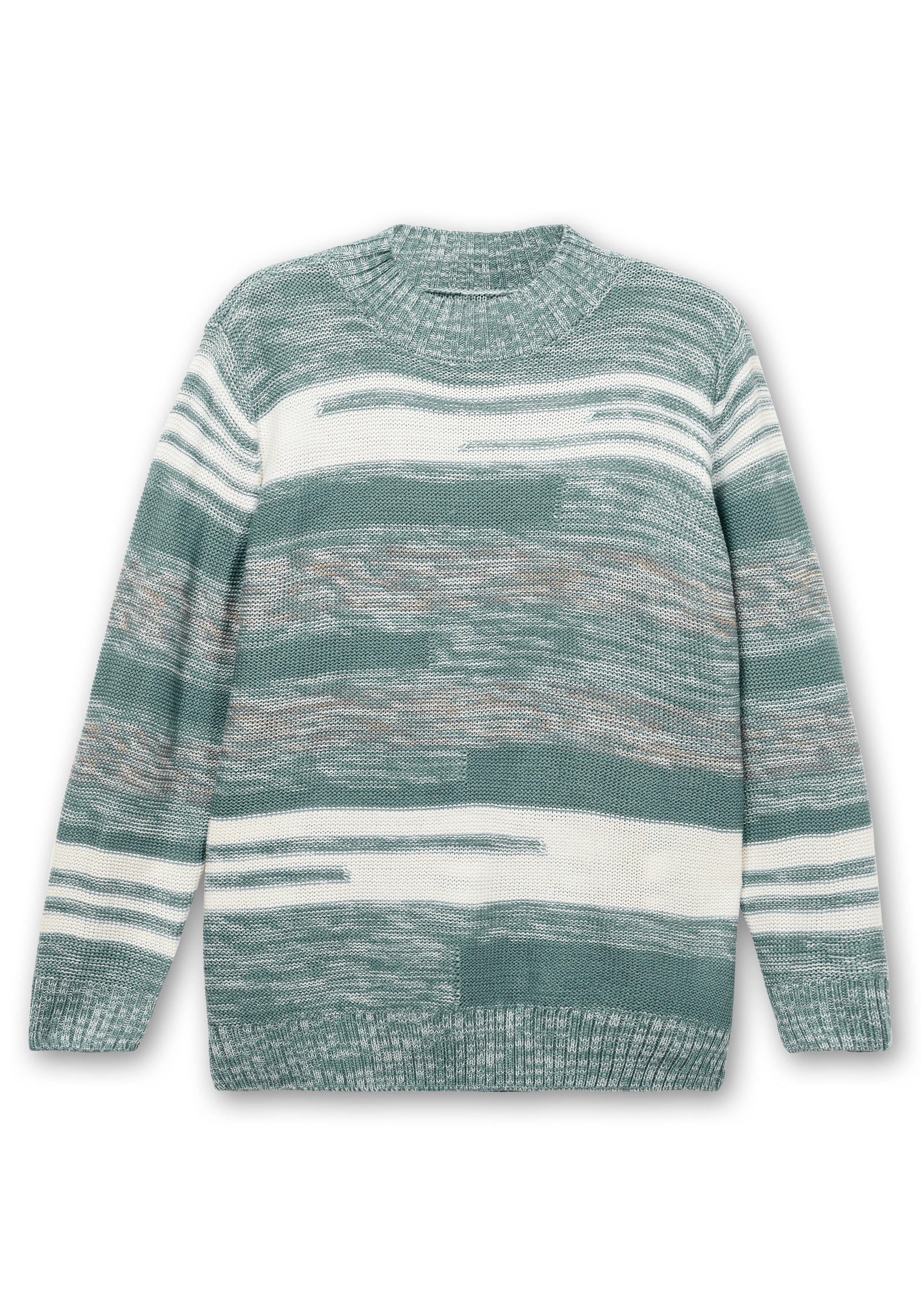 Pullover mit Stehkragen und Blockstreifen