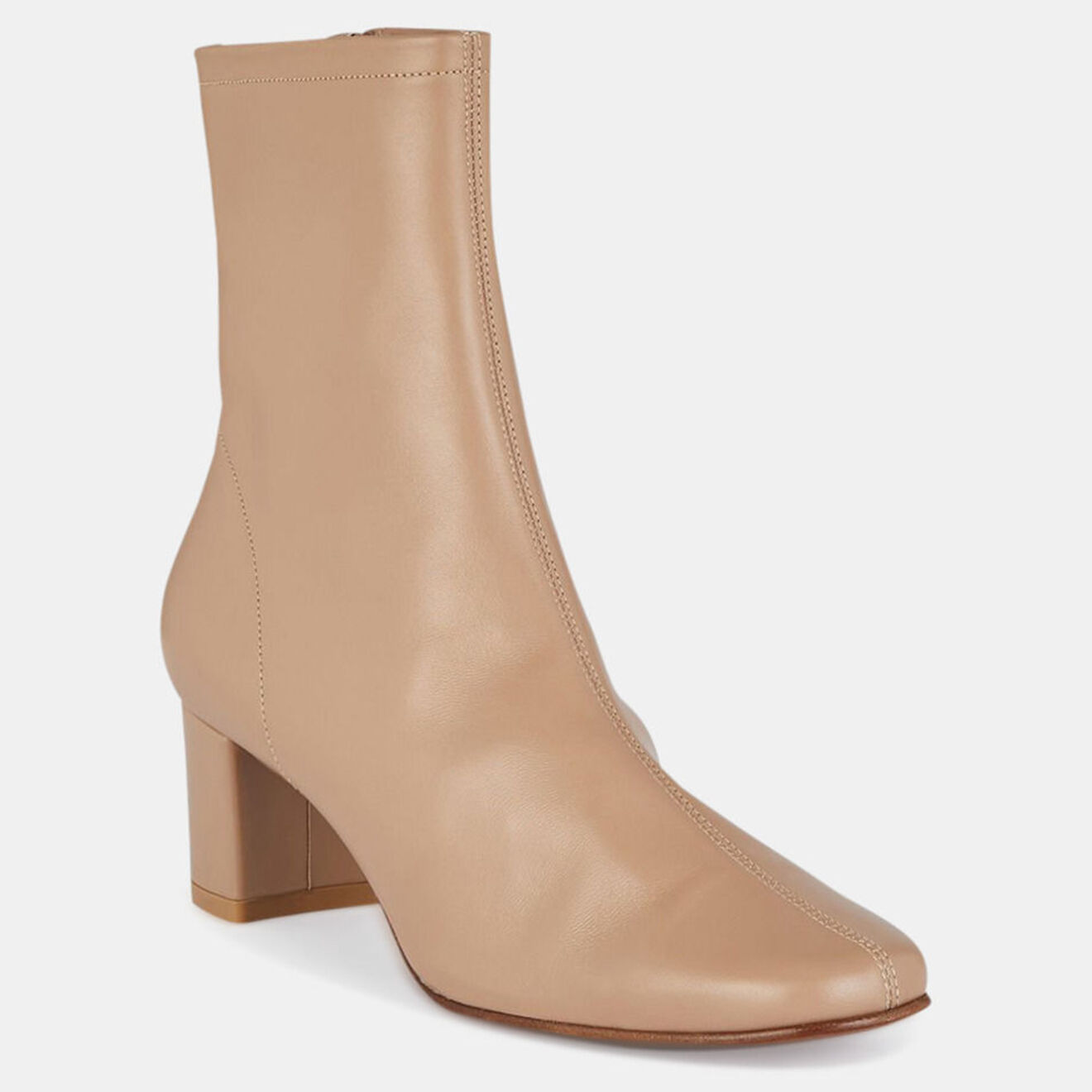 By Far Bottines en Cuir Didi beiges - Talon 6 cm