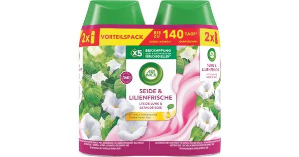 Air Wick Pure Automatisches Duftspray Freshmatic Max Nachfüller Seide & Lilienfrische 2 x 250 ml