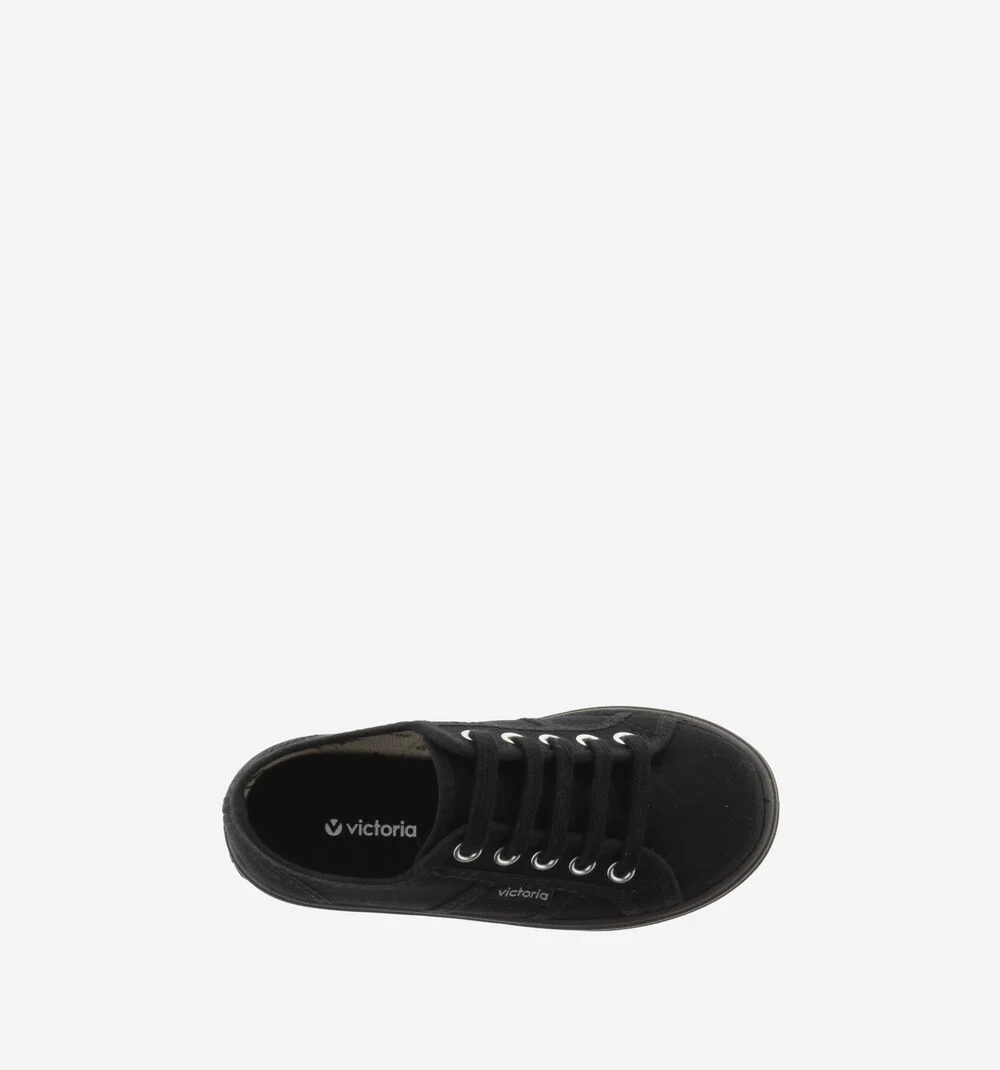 BARCELONA PLATEFORME TOILE MONOCHROME Baskets noires plateforme NEGRO