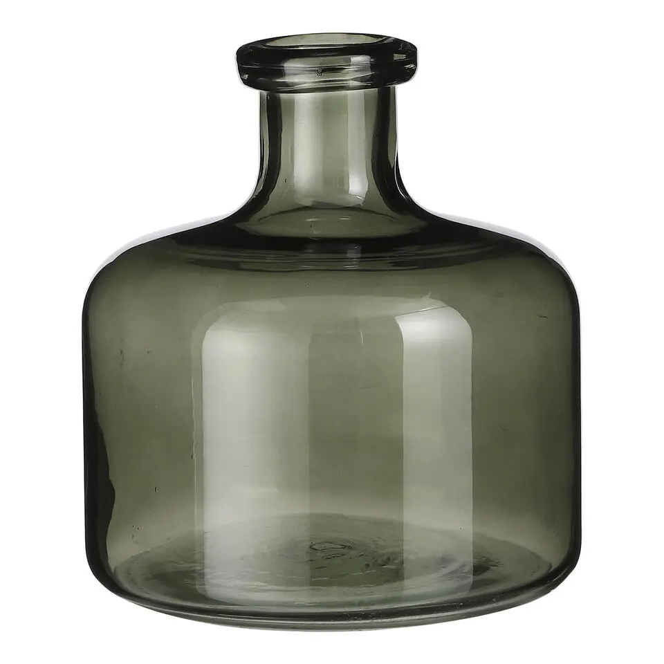 Mica Decorations Regal Glazen Fles - H21,5 x Ø20 cm - Groen