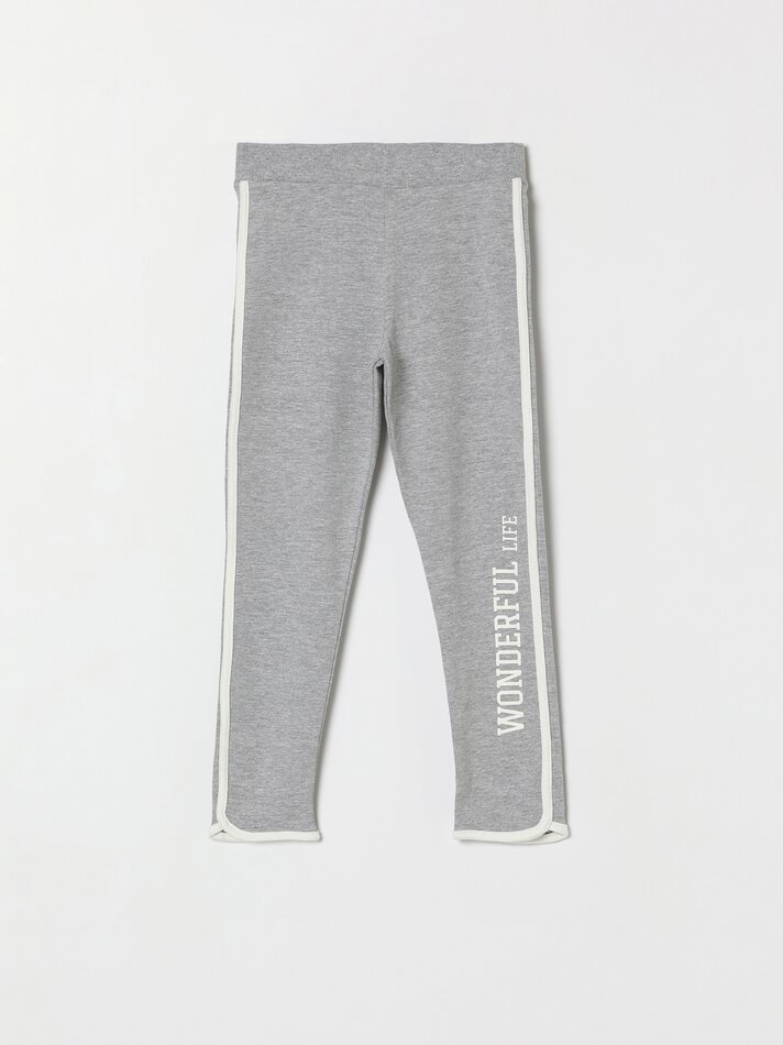 Leggings esportivas com forro de lã - Cinza Mesclado