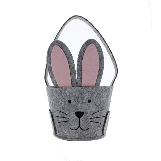 Ostertasche - Hase - grau - ca. 17 x 17 x 28 cm