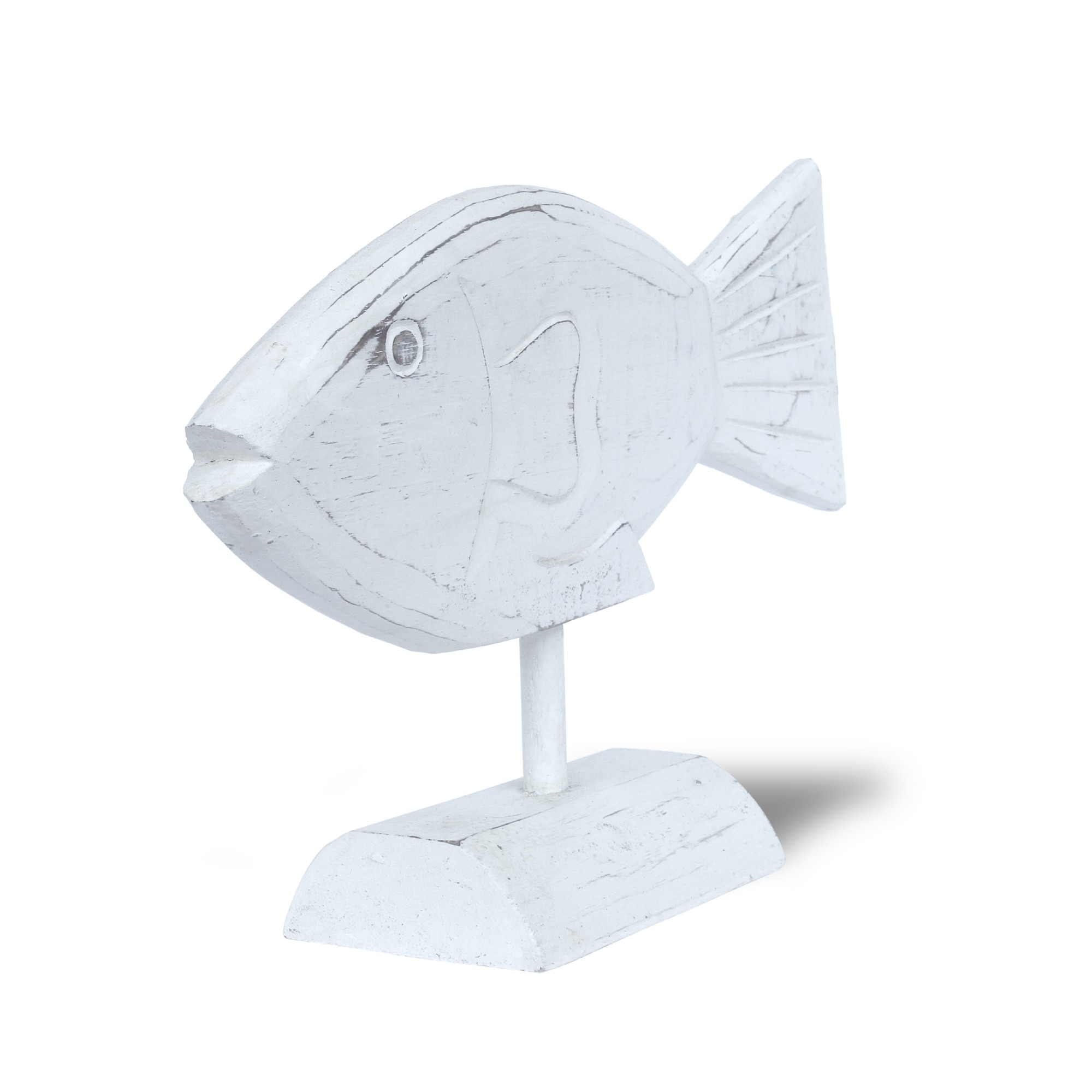 Aufsteller 'Fisch' weiß, B 30 cm, H 20 cm, T 8 cm von fischer's lagerhaus