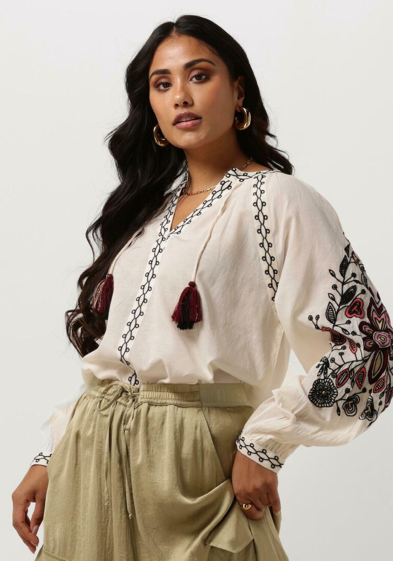SUMMUM gebroken wit summum blouse top sushi voile embroidery