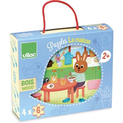4 House Wooden Puzzle