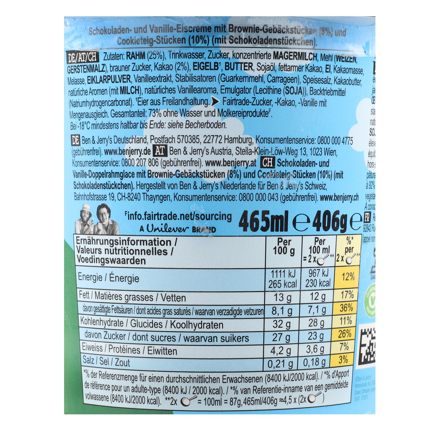 BEN & JERRY'S Mix, Half Baked 465 ml