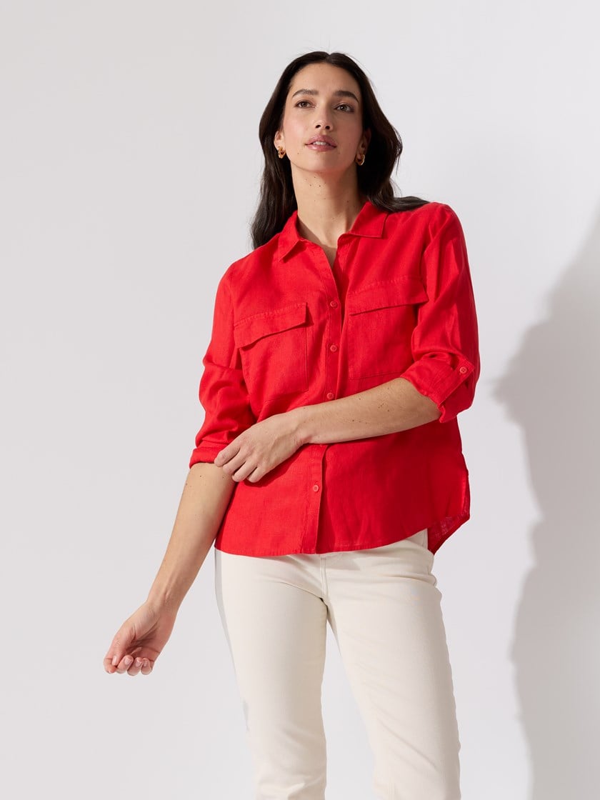 Meghan linskjorte Flame Scarlet