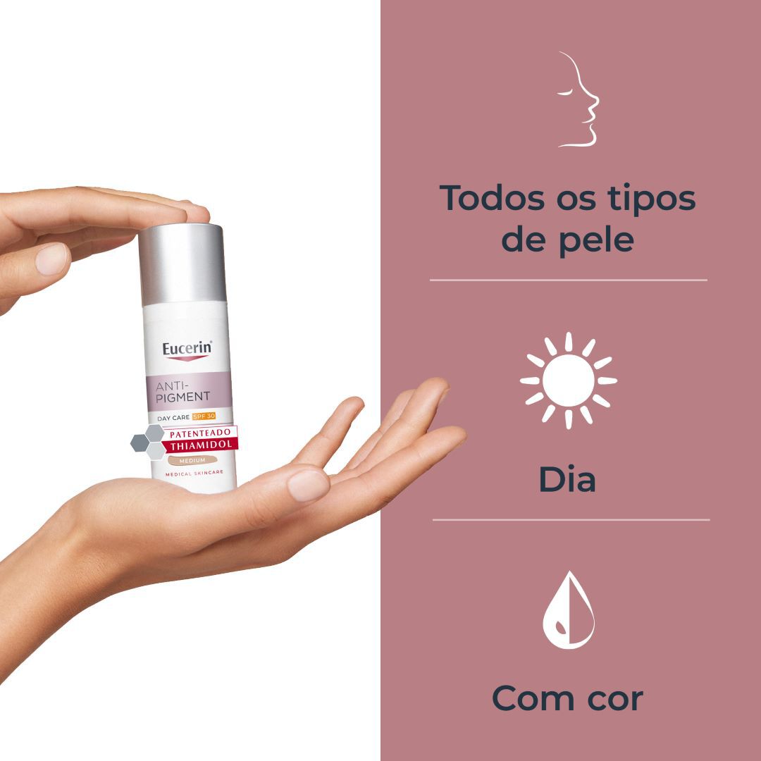 EUCERIN  Anti-Pigment Creme de Dia Tinted Médio FPS 30 - 50ml