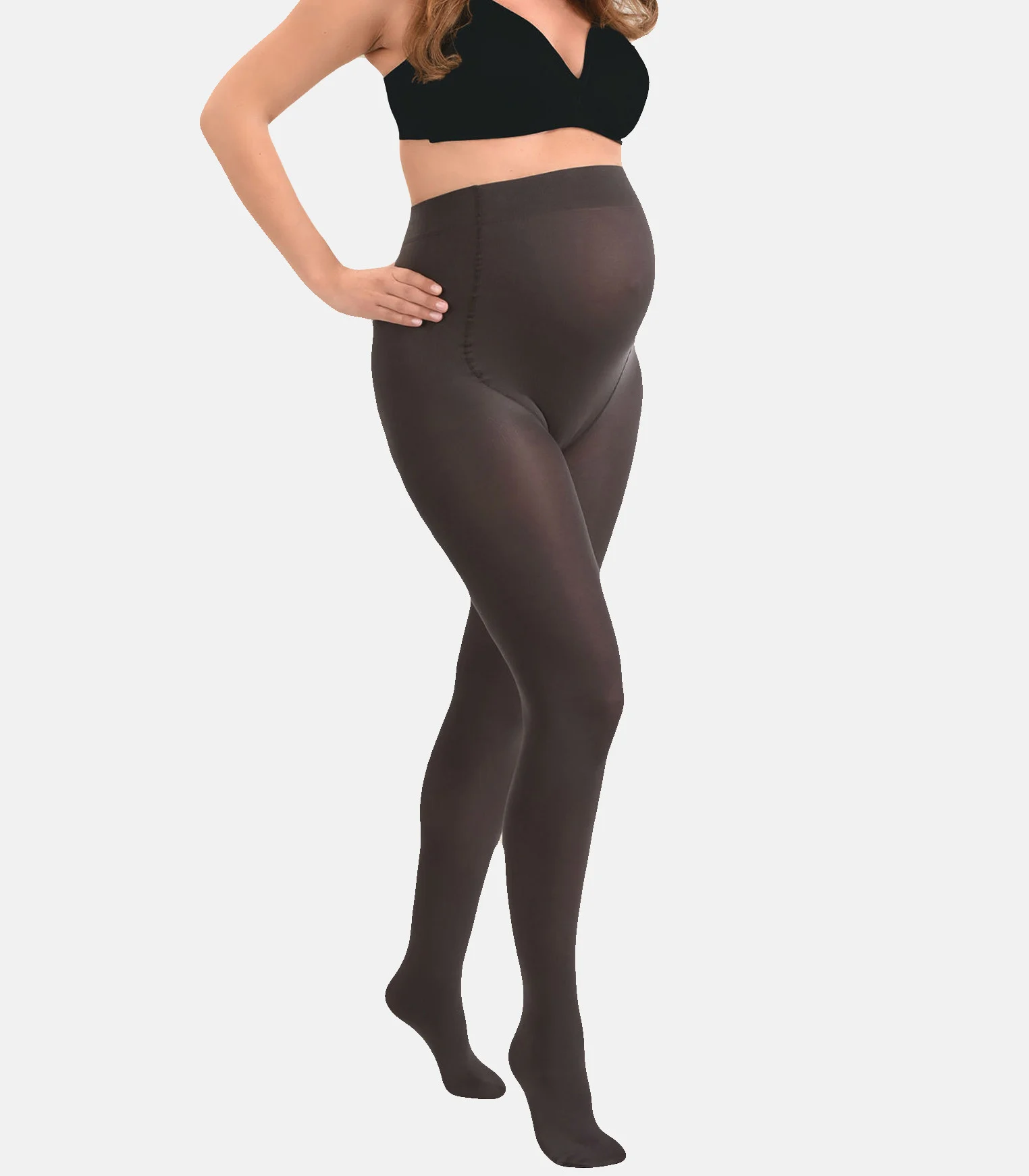 Collants de grossesse opaques confortables 60den | Gris