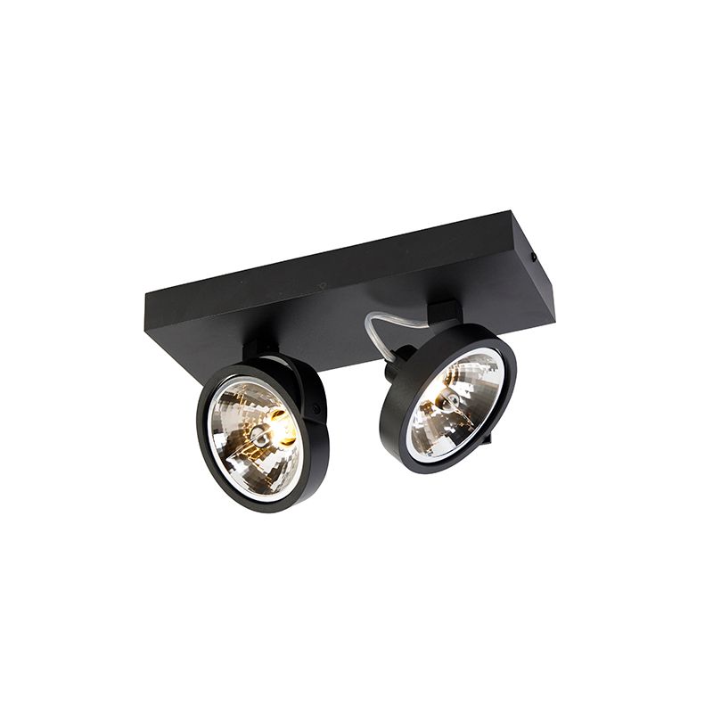 Design spot zwart verstelbaar 2-lichts - Go