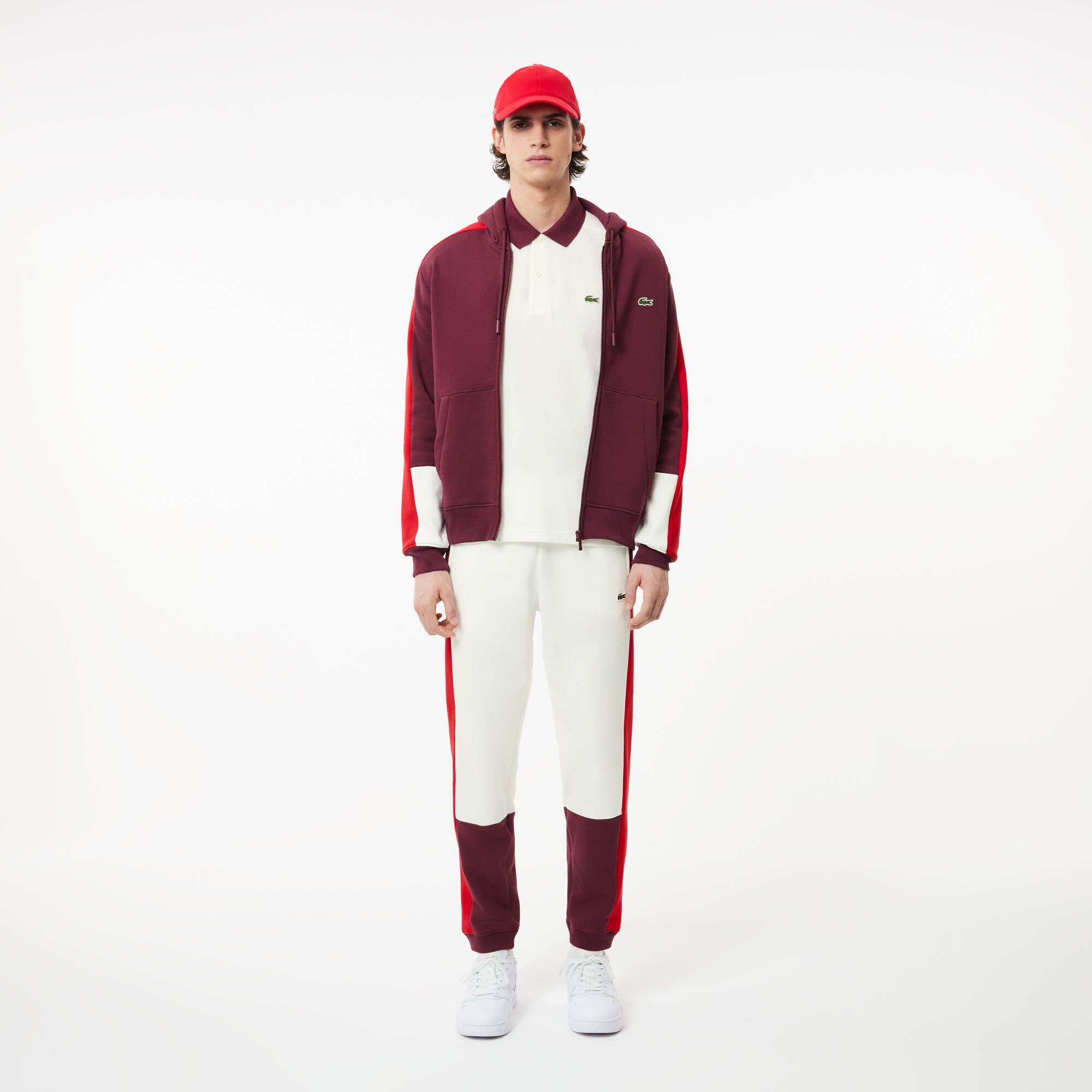Poloshirt aus Baumwollpiqué mit Colourblock Kurze Ärmel - Weiss - Lacoste - Herren