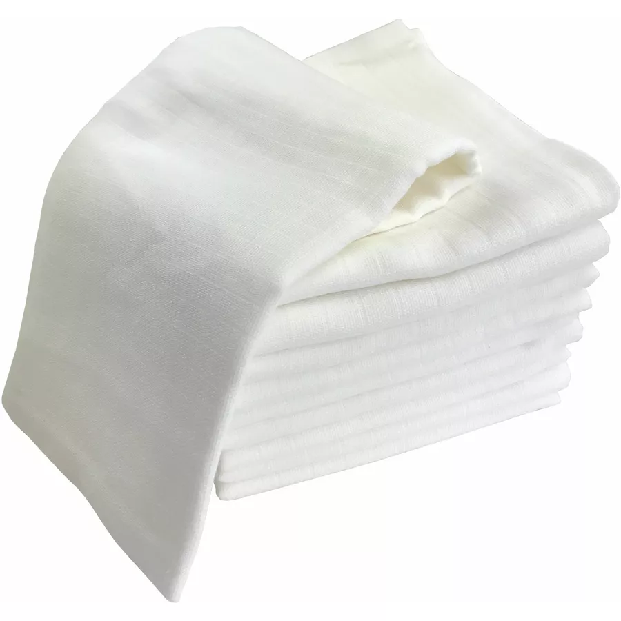 M.M.C. Mullwindel 10 PACK Unifarben 80x70 cm Mulltücher 10 Weiß