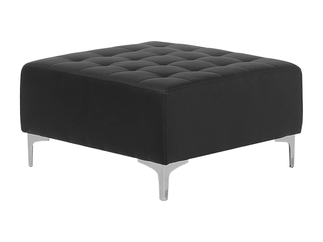 Pouf Ottoman en cuir PU noir ABERDEEN