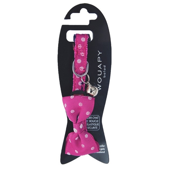 Collier nœud fushia pour chat
