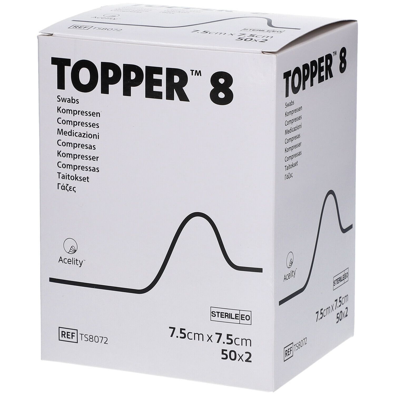 TOPPER® 8 Kompressen steril 7,5 x 7,5 cm