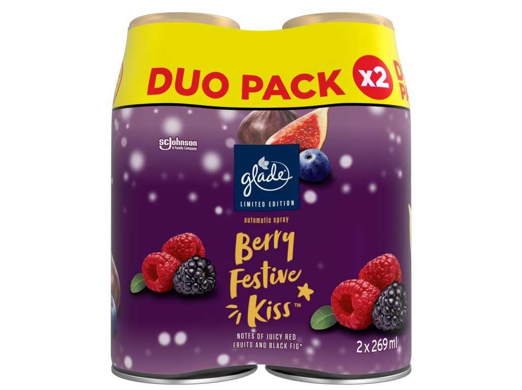 AMBIENTADOR AUTOMATIC GLADE WINTER RECARGA BERRY KISS 2X269ML