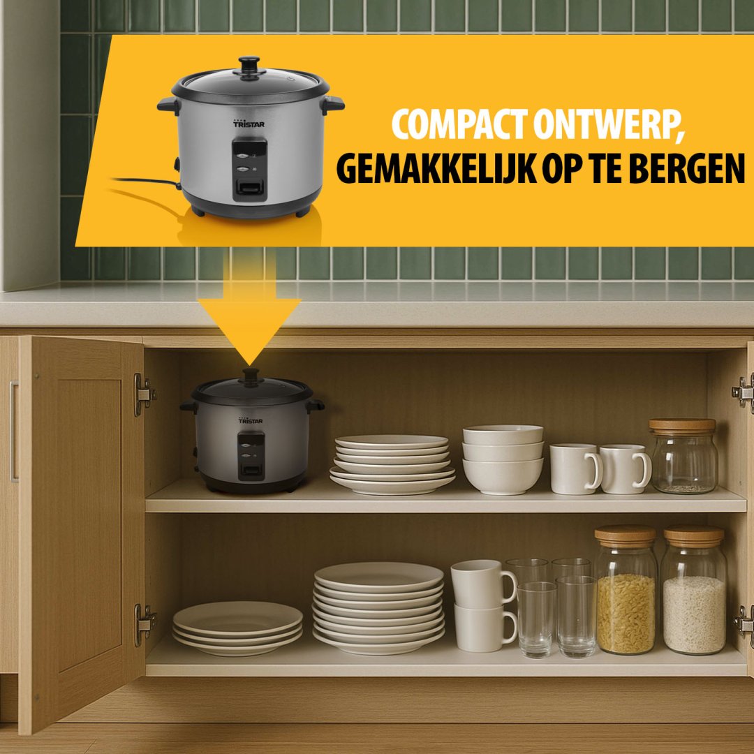 Tristar RK-6146 RVS rijstkoker - 1 liter