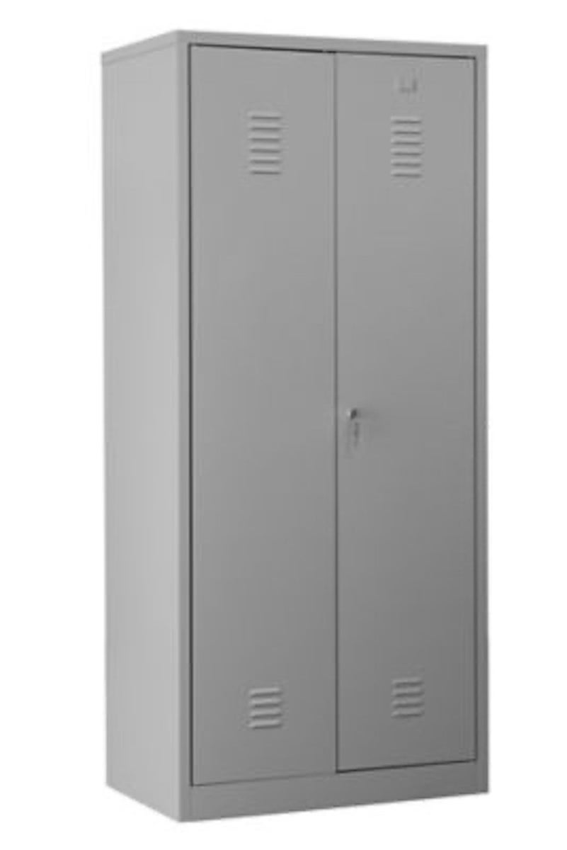 PROREGAL Garderobekast Camel 2 compartimenten & 1 slot HxBxD 180 x 80 x 50 cm Cilinderslot Grijs
