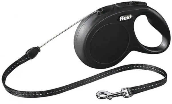 Flexi New CLASSIC 8 m Sort Hund Fleksibel hundesnor, 12kg