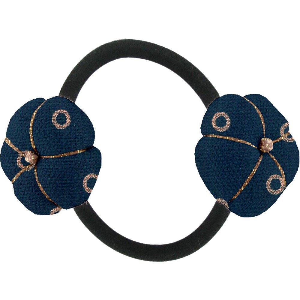 Elastique Fleur Du Japon Bulle Bronze Marine