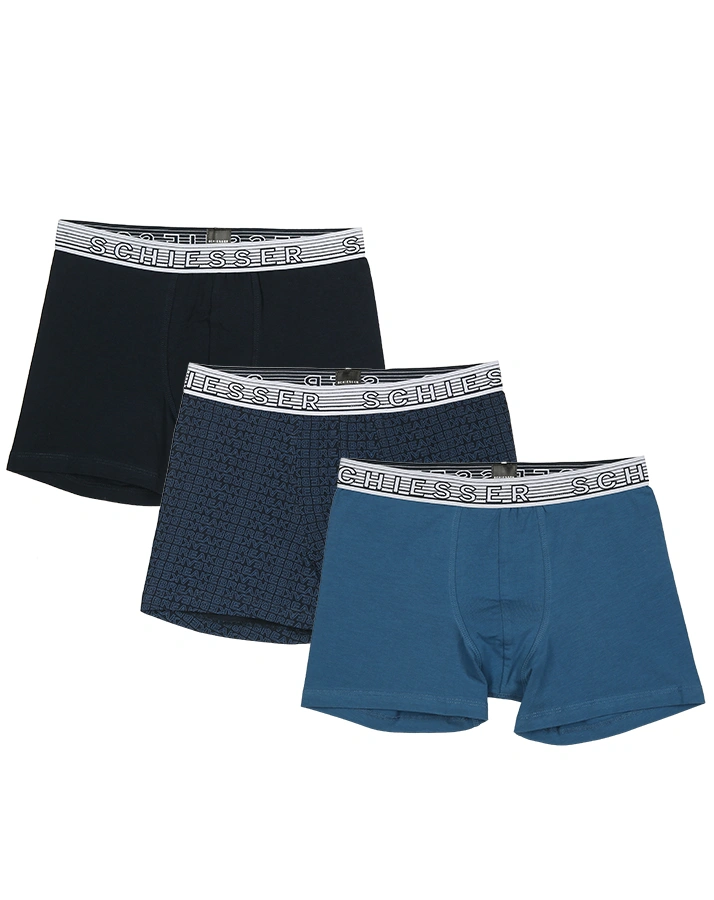 Boxershorts 95/5 3er Pack mit Schriftzug in blau